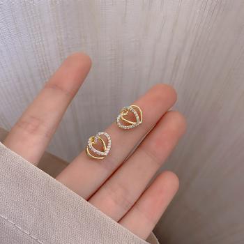 360Home Silber pin Perle luftige Vintage Ohrringe E2433 gold